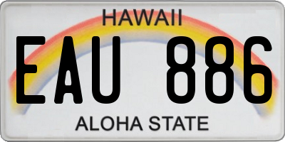 HI license plate EAU886
