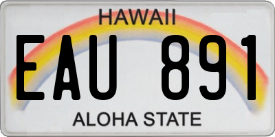 HI license plate EAU891