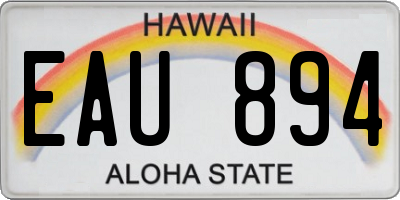 HI license plate EAU894