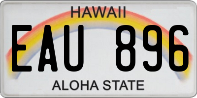 HI license plate EAU896