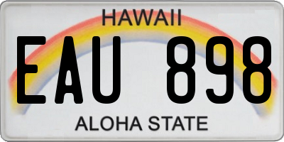 HI license plate EAU898