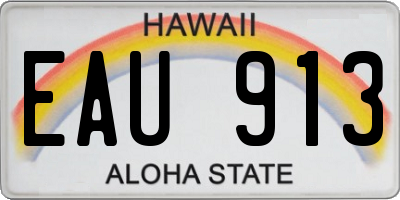 HI license plate EAU913