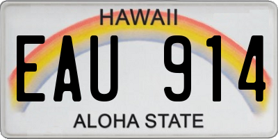 HI license plate EAU914