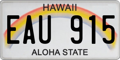 HI license plate EAU915