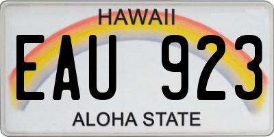 HI license plate EAU923