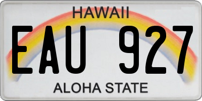 HI license plate EAU927