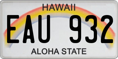 HI license plate EAU932