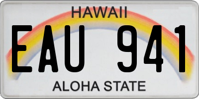 HI license plate EAU941