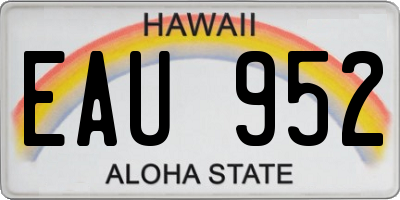 HI license plate EAU952