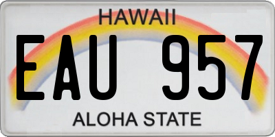 HI license plate EAU957