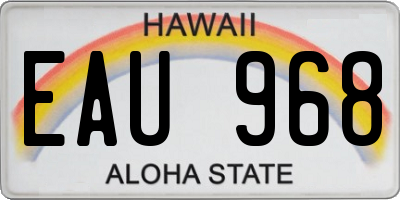 HI license plate EAU968