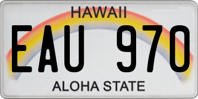 HI license plate EAU970