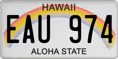 HI license plate EAU974