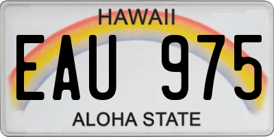 HI license plate EAU975