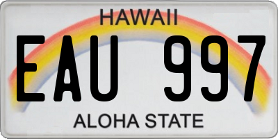 HI license plate EAU997