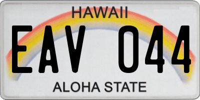 HI license plate EAV044
