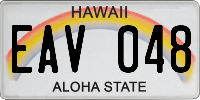 HI license plate EAV048