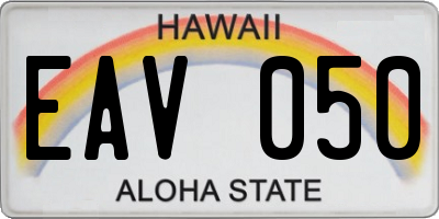 HI license plate EAV050