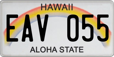 HI license plate EAV055