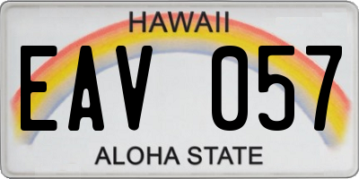 HI license plate EAV057