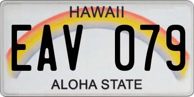 HI license plate EAV079