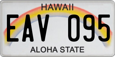 HI license plate EAV095