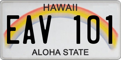 HI license plate EAV101