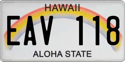 HI license plate EAV118