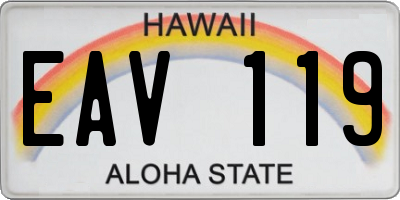 HI license plate EAV119