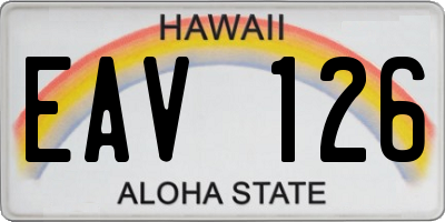 HI license plate EAV126