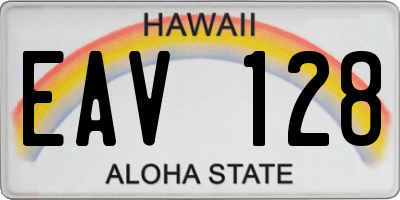 HI license plate EAV128