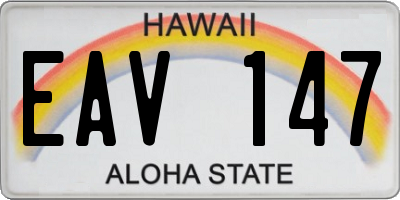 HI license plate EAV147