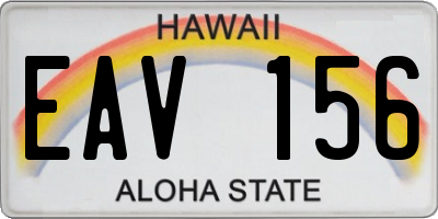 HI license plate EAV156