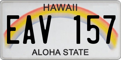 HI license plate EAV157