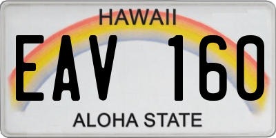 HI license plate EAV160