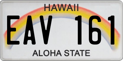 HI license plate EAV161