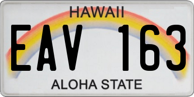HI license plate EAV163