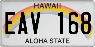 HI license plate EAV168