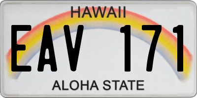 HI license plate EAV171