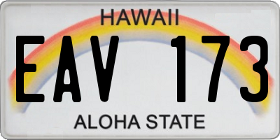 HI license plate EAV173