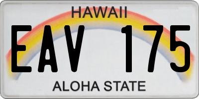 HI license plate EAV175
