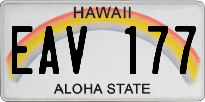 HI license plate EAV177