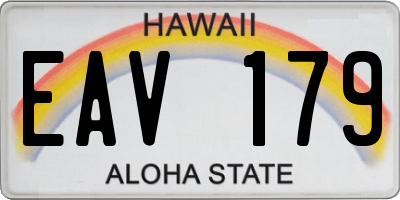 HI license plate EAV179