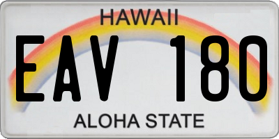 HI license plate EAV180