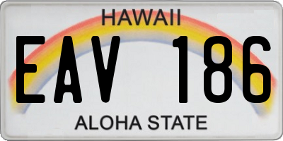 HI license plate EAV186
