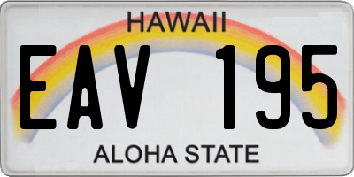 HI license plate EAV195
