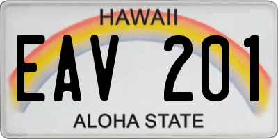 HI license plate EAV201