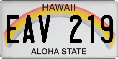 HI license plate EAV219
