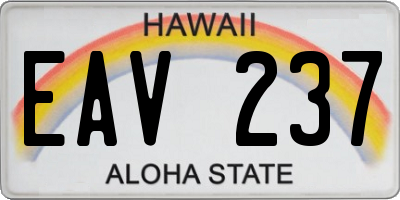 HI license plate EAV237