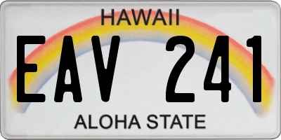 HI license plate EAV241